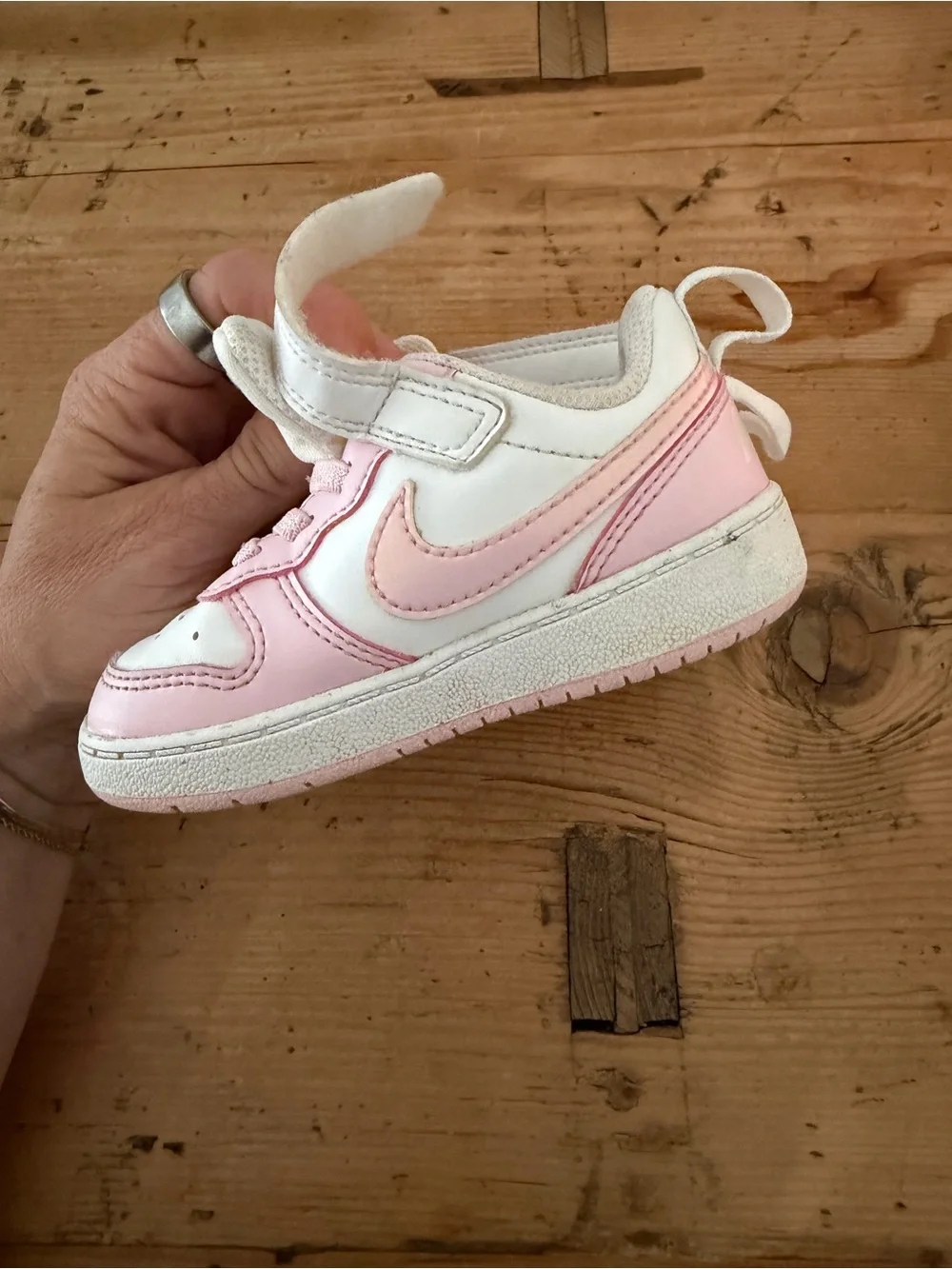 Toddler Pink and White Nike Court Borough Low Recraft
